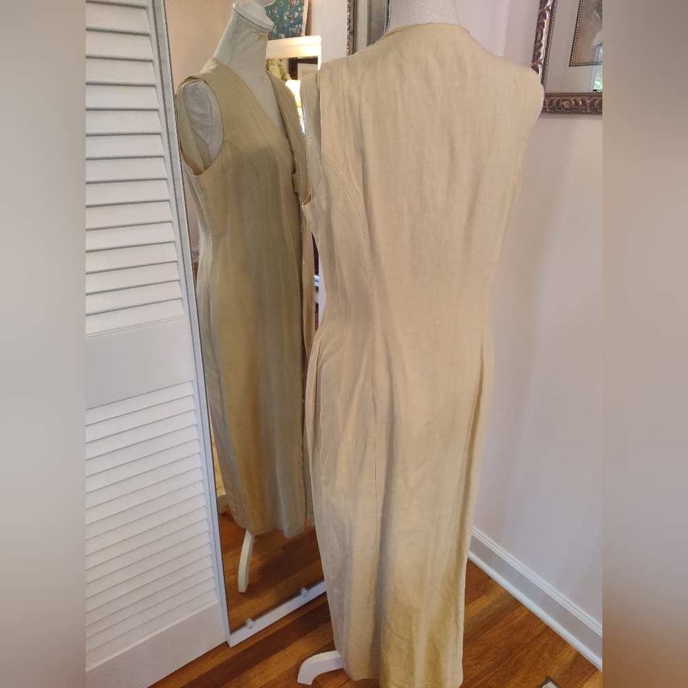 Vintage nwot The Limited silk and linen long sheath dress/duster - Picture 4 of 14
